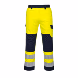 Portwest Mens Modaflame Hi-Vis Trousers - XL, Yellow/Navy