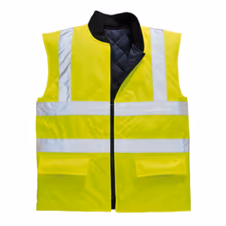 Portwest Mens Reversible Safety Body Warmer - L, Yellow