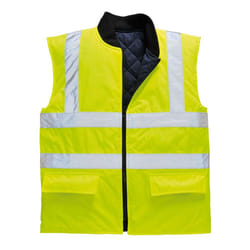 Portwest Mens Reversible Safety Body Warmer - L, Yellow