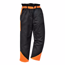 Portwest Mens Oak Chainsaw Work Trousers - XXL R, Black/Orange