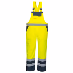 Portwest Mens Rain Contrast Hi-Vis Bib And Brace Overall - XL, Yellow/Navy