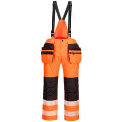 Portwest Mens PW3 Waterproof Hi-Vis Safety Bib And Brace Trouser - 38R, Orange/Black