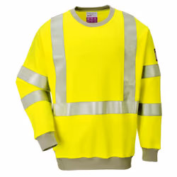 Portwest Mens Flame Resistant Hi-Vis Sweatshirt - 3XL, Yellow