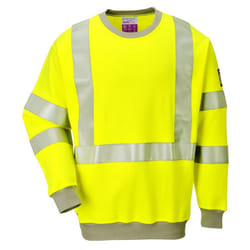Portwest Mens Flame Resistant Hi-Vis Sweatshirt - 3XL, Yellow