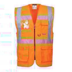 Portwest Mens Berlin Safety Hi-Vis Vest - XXL, Orange