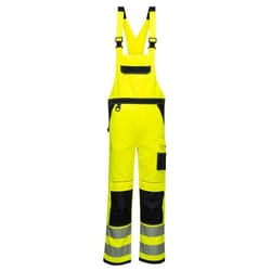 Portwest Mens PW3 Hi-Vis Bib And Brace Overall - 3XL, Yellow/Black