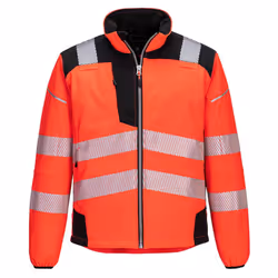Portwest Mens PW3 Softshell Hi-Vis Jacket - XXL, Red/Black