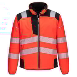Portwest Mens PW3 Softshell Hi-Vis Jacket - XL, Red/Black