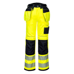 Portwest Mens PW3 Hi-Vis Stretch Holster Pocket Trousers - 38R, Yellow/Black