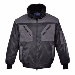 Portwest Mens Two Tone Pilot Jacket - XXL, Black/Grey