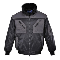 Portwest Mens Two Tone Pilot Jacket - XXL, Black/Grey