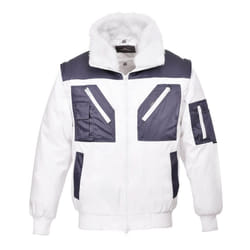Portwest Mens Two Tone Pilot Jacket - L, White