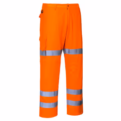 Portwest Mens Triple Band Hi-Vis Work Trousers - L, Orange