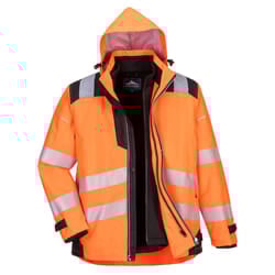 Portwest Mens PW3 3 In 1 Hi-Vis Safety Jacket - XXL, Orange/Black