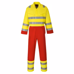 Portwest Unisex Adult Services Bizflame Pro High-Vis Overalls - 3XL, Yellow/Red