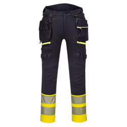 Portwest Mens DX4 Class 1 Hi-Vis Detachable Holster Pocket Trousers - 30R, Yellow/Black