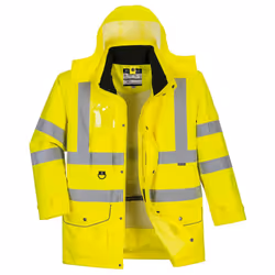 Portwest Mens Hi-Vis 7 In 1 Traffic Jacket - 3XL, Yellow