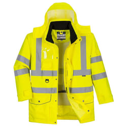 Portwest Mens Hi-Vis 7 In 1 Traffic Jacket - 3XL, Yellow