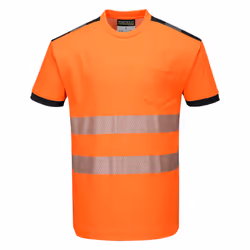 Portwest Mens Hi-Vis Safety T-Shirt - XS, Orange/Black