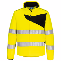 Portwest Mens PW2 Fleece High-Vis Jacket - S, Yellow/Black