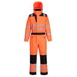 Portwest Unisex Adult PW3 Waterproof Hi-Vis Safety Overalls - 44R, Orange/Black
