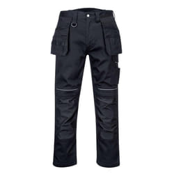 Portwest Mens PW3 Cotton Holster Pocket Work Trousers - 46R, Black