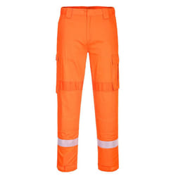 Portwest Mens Bizflame Plus Panelled Work Trousers - M, Orange