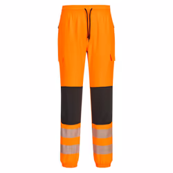 Portwest Mens KX3 Hi-Vis Flexible Safety Jogging Bottoms - L, Orange/Black
