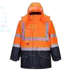 Portwest Mens 7 In 1 Traffic Jacket - 4XL, Orange/Navy