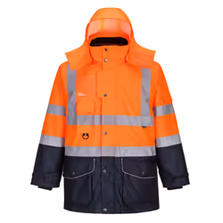 Portwest Mens 7 In 1 Traffic Jacket - 3XL, Orange/Navy