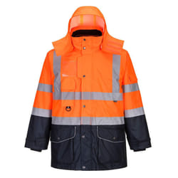 Portwest Mens 7 In 1 Traffic Jacket - 3XL, Orange/Navy