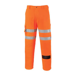 Portwest Mens Hi-Vis Rail Work Trousers - XL R, Orange