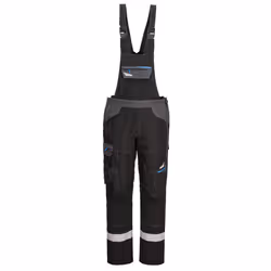 Portwest Mens WX3 Flame Resistant Bib And Brace Trouser - L, Black