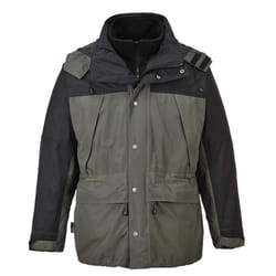 Portwest Mens Orkney 3 in 1 Breathable Jacket - 4XL, Grey/Black