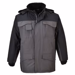 Portwest Mens Parka - L, Black/Grey