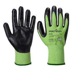 Portwest Unisex Adult A645 Nitrile Foam Safety Gloves - XS, Green/Black