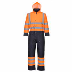 Portwest Unisex Adult Contrast Hi-Vis Safety Overalls - 4XL, Orange/Navy