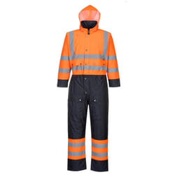 Portwest Unisex Adult Contrast Hi-Vis Safety Overalls - 5XL, Orange/Navy