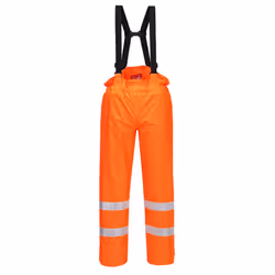 Portwest Mens Bizflame Rain Hi-Vis Trousers - L, Orange