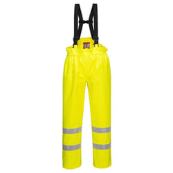 Portwest Mens Bizflame Rain Hi-Vis Trousers - XL, Yellow