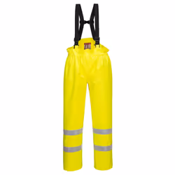 Portwest Mens Bizflame Rain Hi-Vis Trousers - M, Yellow