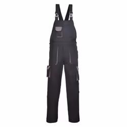 Portwest Mens Texo Contrast Bib And Brace Overall - 3XL, Black
