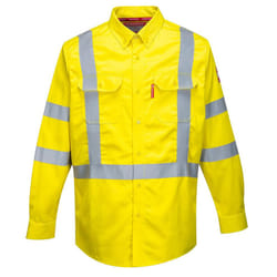 Portwest Mens Bizflame Hi-Vis Flame Resistant Shirt - 3XL, Yellow