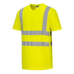 Portwest Mens Hi-Vis Mesh Insert T-Shirt - S, Yellow