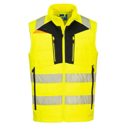 Portwest Mens Softshell Hi-Vis Body Warmer - 4XL, Yellow/Black