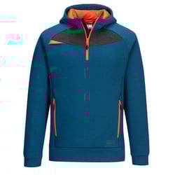 Portwest Mens DX4 Quarter Zip Hoodie - S, Metro Blue