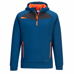Portwest Mens DX4 Quarter Zip Hoodie - 3XL, Metro Blue