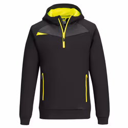 Portwest Mens DX4 Quarter Zip Hoodie - XXL, Black