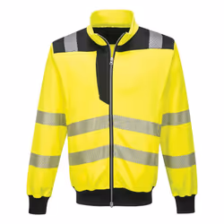 Portwest Mens PW3 Hi-Vis Full Zip Sweatshirt - XXL, Yellow/Black