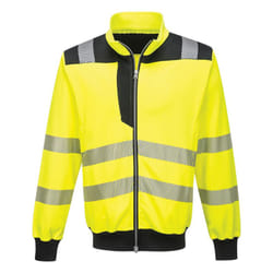 Portwest Mens PW3 Hi-Vis Full Zip Sweatshirt - XXL, Yellow/Black